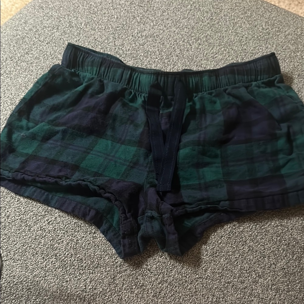 Plaid Green and Black Women's Shorts